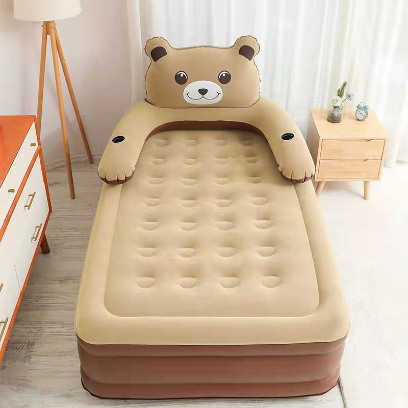 ⭐ฟรี ปั้มลมไฟฟ้า⭐ที่นอนเป่าลม intexที่นอนเป่าลมรูปหมี เบาะนอนเป่าลม เบาะนอน พร้อมที่วางแก้ว Inflatable Air Mattress เบาะ