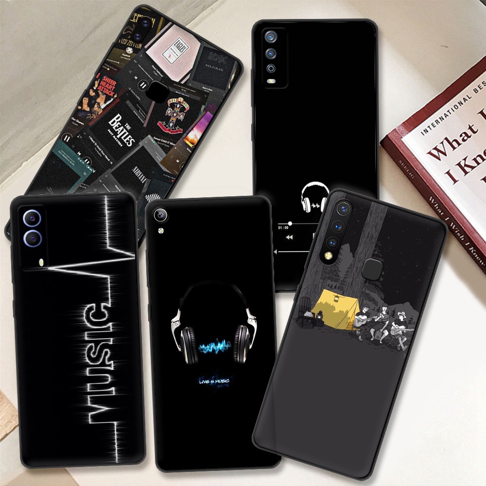 VIVO Y01 T1 Y10 Y15S Y15A T1X T1 Y75 Y21T Y32 Y21S Y20SG Y90 FS40 เพลงโลโก้รูปแบบโทรศัพท์มือถือกรณี