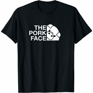 เสื้อยืดผ้าฝ้ายพิมพ์ลายขายดี เสื้อยืด พิมพ์ลาย The Pork Face Joke Parody Idea Humor ตลก