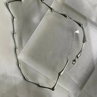 bamboo chain necklace สร้อยคอเงินแท้ ปรับความยาวได้