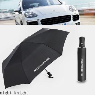 PORSCHE ร่มป้องกันฝนร่มกันแดดระบายอากาศติดกระดุมเดียวอัศวินกลางคืน