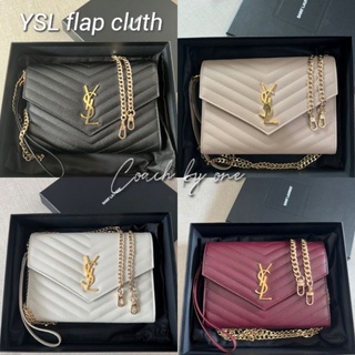 ส่งฟรี ผ่อน0% ❤️New Ysl flap cluth y.22