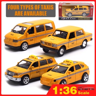 Klt โมเดลรถยนต์อัลลอย 1:36 Four Taxis ของเล่นสําหรับเด็ก