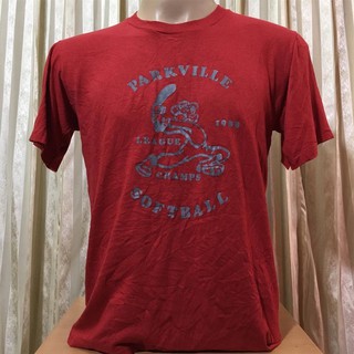 เสื้อยืดวินเทจมือสอง VINTAGE 1988 PARKVILLE SOFTBALL Size M มือ2สามารถปรับแต่งได้