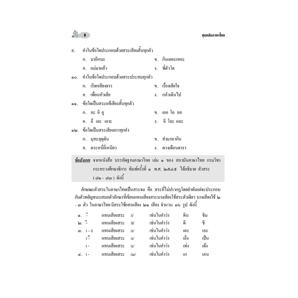 อัจฉริยะภาษาไทย หลักภาษาไทย  ป. 1 - ป.6
