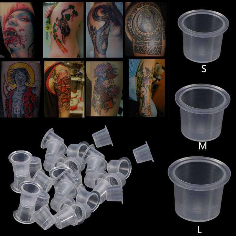Icegg จุกใส่หมึก ขนาด S M L XL 500ชิ้น 1000ชิ้น จุกพลาสติก สำหรับงานสักtattoo