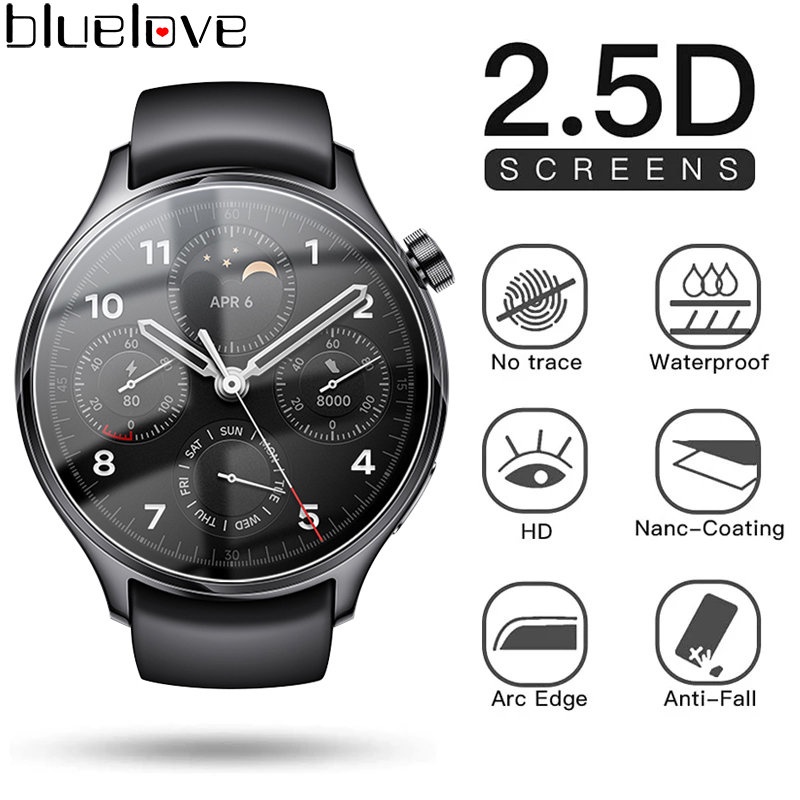 สําหรับ Xiaomi Mi Watch S1 Pro, Smartwatch 2.5D HD ใส 9H ฟิล์มกระจกนิรภัย, ตัวป้องกันหน้าจอ แบบบางเฉ
