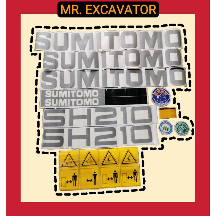 Sumitomo SH210-5 SH210 210 SH210A5 สติ๊กเกอร์รถขุด Mesin Stiker Excavator โทรศัพท์มือถือ贴纸 (1 ชุด)