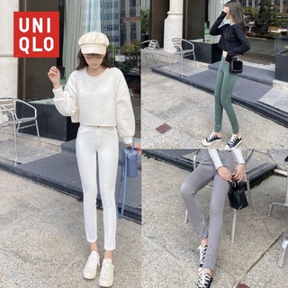 UNIQLOกางเกงผู้หญิงฤดูร้อนกางเกงสีบริสุทธิ์บางรุ่นผู้หญิงเกาหลีดินสอกางเกงกางเกงผู้หญิง（S-2XL）Ankle pants