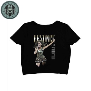 เสื้อยืดพิมพ์ลายเสื้อยืดเสื้อครอป TEE BEYONCE | เสื้อครอป ท็อป VINTAGE BEYONCE สีดํา สําหรับผู้หญิง | เสื้อครอป ผู้หญิงS