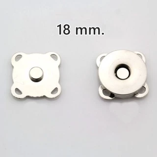 กระดุมแม่เหล็ก แบบเย็บ สีเงิน ขนาด 18 mm. (1ชุด)
