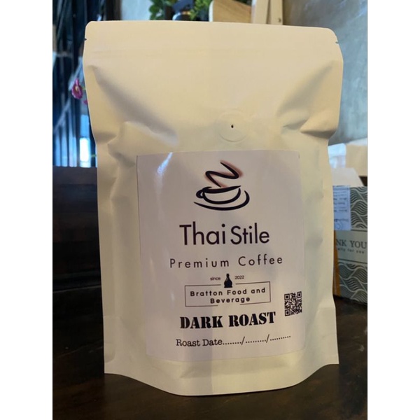 เมล็ดกาแฟคั่วเข้ม Thai Stile Premium Coffee Robusta