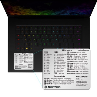 Amerteer Win dows Keyboard Reference Shortcut Cheat Sheet Sticker Easy Remove Water Proof Sticker Shortcuts method local