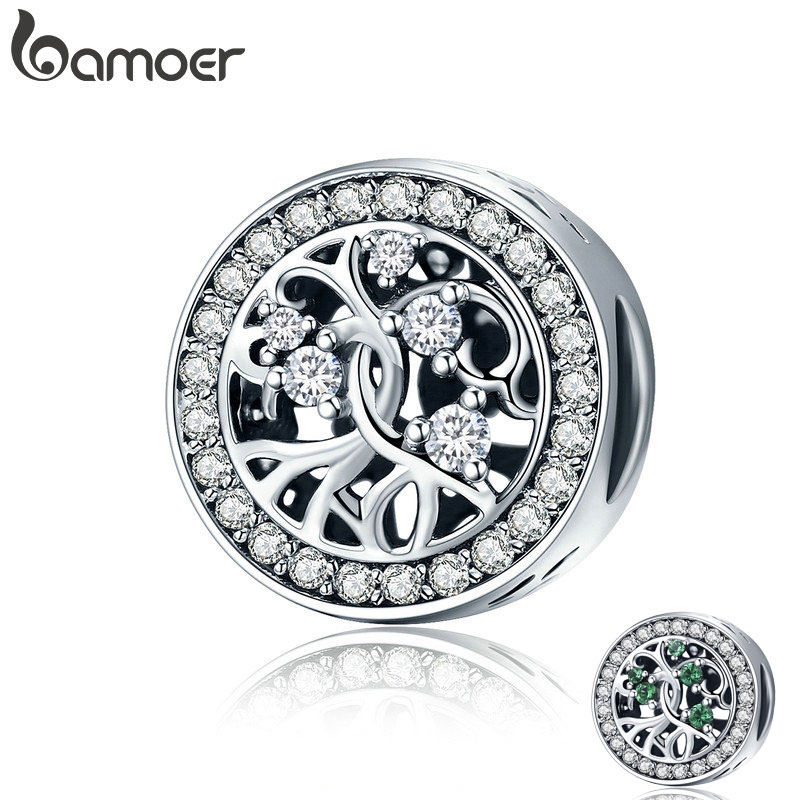 Bamoer 100% 925 เงินสเตอร์ลิง 2 สี Tree Of Life Charm ลูกปัด fit สร้อยข้อมือผู้หญิง DIY เครื่องประดับของขวัญ SCC616
