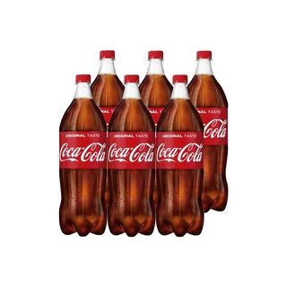 โค้ก น้ำอัดลม ออริจินัล สูตรน้ำตาลน้อยกว่า 2 ลิตร แพ็ค 6 ขวด Coke Soft Drink Original Less Sugar 2Lx6Bottles