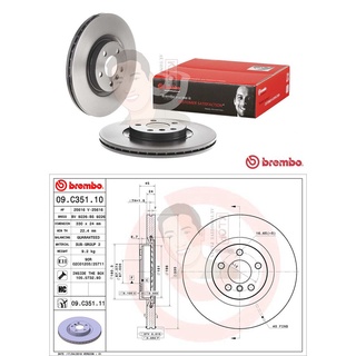 09 C351 11 จานเบรค ล้อ F (ยี่ห้อ BREMBO) รุ่น HC MINI F60 ปี 2015