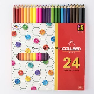 Colleen ดินสอสีไม้ คลอรีน 1 หัว 24 สี รุ่น775 สีธรรมดา+นีออน(สะท้อนแสง)