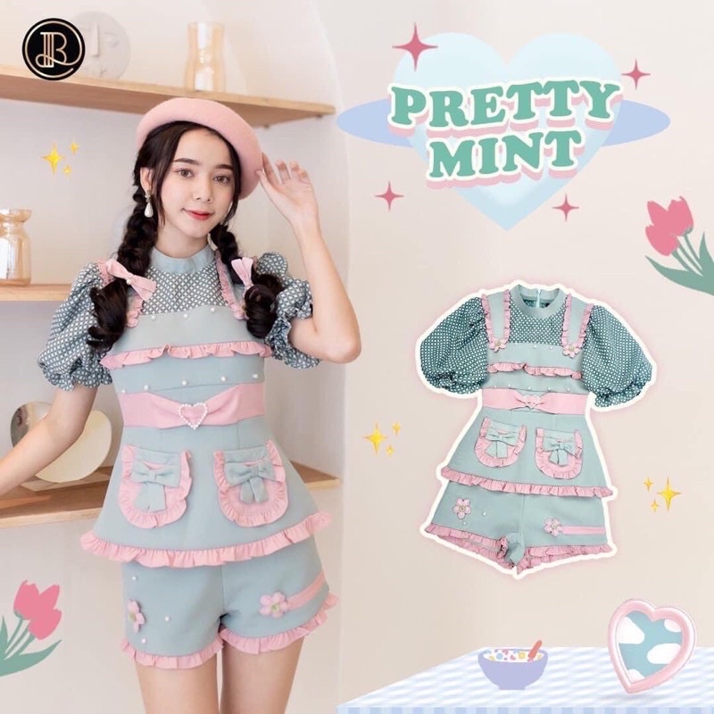 blt pretty mint ชุดเซ็ตสีเขียว ชุดเซ็ทน่ารัก blt งานตามหา ตัดป้ายซักเก็บ