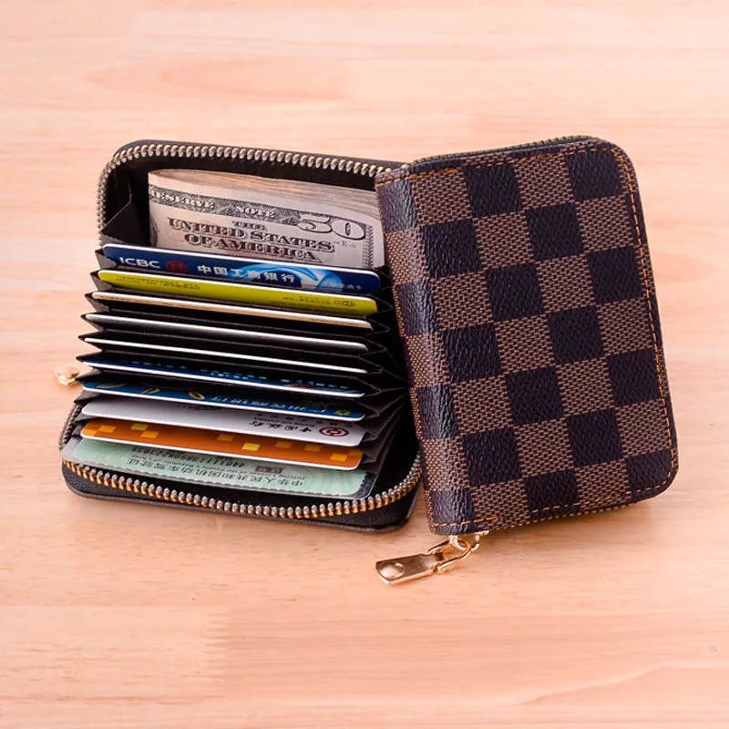 card holder men's and women's card holder old flower large capacity card holder