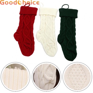 【Good】Christmas Stocking Knit Sock Santa Candy Gift Bags Xmas Tree Hanging-Decor【Ready Stock】