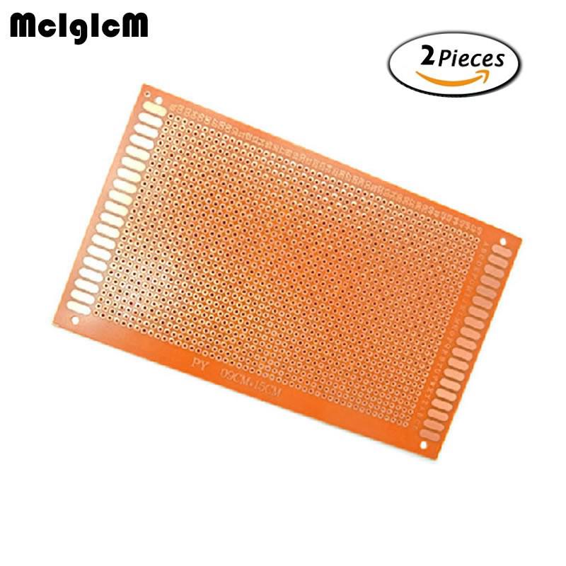 ราคา2pcs DIY ต้นแบบกระดาษ PCB แผ่นวงจรทดลองทั่วไป Matrix 9x15cm