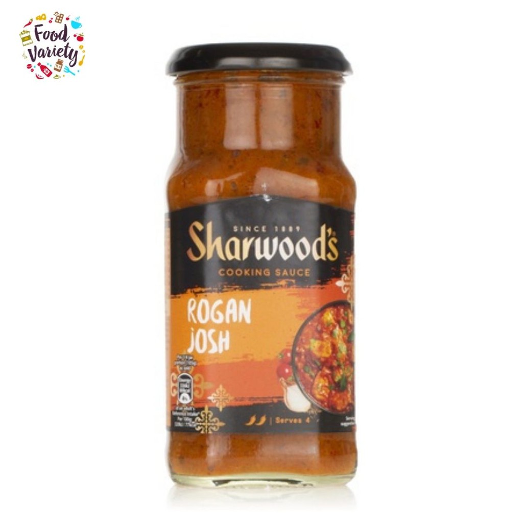 Sharwood's Indian Cooking Sauce for Rogan Josh 420g ซอสสำหรับทำอาหารอินเดีย โรแกนจอช
