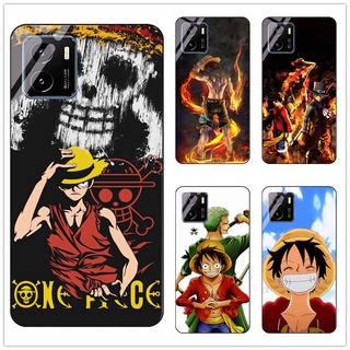 สําหรับ Vivo Y15s / Y15A อะนิเมะ One Piece ลูฟี่ Zoro กระจกนิรภัย กันกระแทก ส่วนบุคคล เคสโทรศัพท์แข็ง เคส DIY ตัวแทนฝาหลัง แบบกําหนดเอง