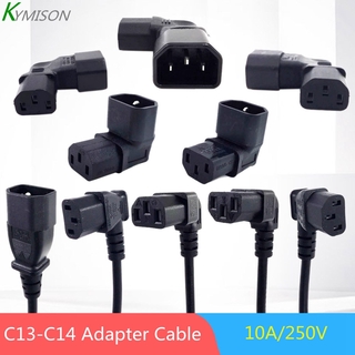 Iec 320 C13 ตัวเมีย เป็น C14 ตัวผู้ พาวเวอร์ซัพพลาย ขยาย สายเคเบิล 10A 250V มุม อะแดปเตอร์ เชื่อมต่อ