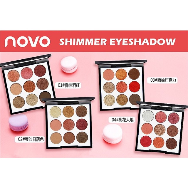 5168(พร้อมส่ง/ของแท้) Novo smooth eyeshadow palette 9 color อายแชโดว์ พาเลททาตา 9 ช่อง