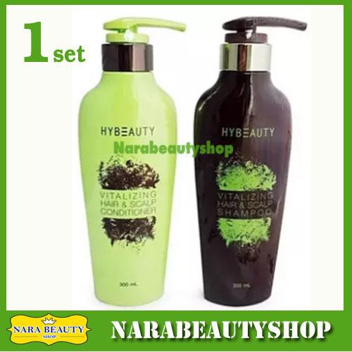 ﻿Hybeauty Vitalizing Hair & Scalp Shampoo 300ml.+ Hybeauty Conditioner 300ml. 1 set (อย่างละ 1ขวด/se