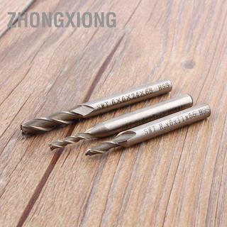 Zhongxiong 3 Flute Hss &amp; อลูมิเนียม 6 มม. End Milling เครื่องตัดบิต Cnc