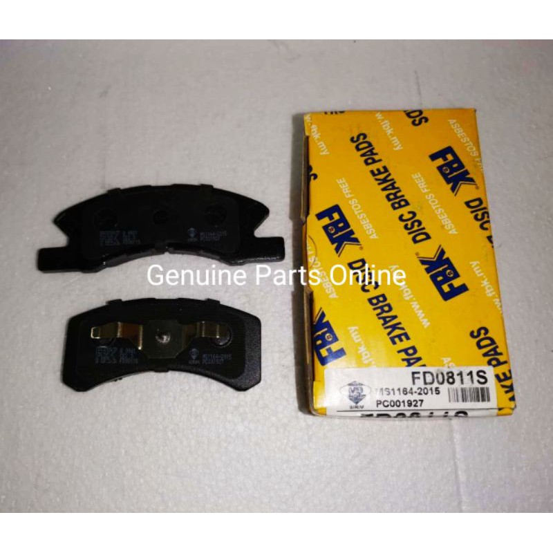 Fbk ผ้าเบรค Front Perodua Viva, Mitsubishi Mirage ,Attrage FD0811