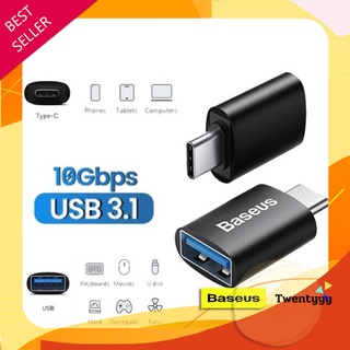 พร้อมส่ง ⭐️ถูก/แท้⭐️Baseus OTG USB3.1 หัวแปลง Adapter TYPE C Male to USB 3.1 10Gbps Adapter รองรับการชาร์จ 3A