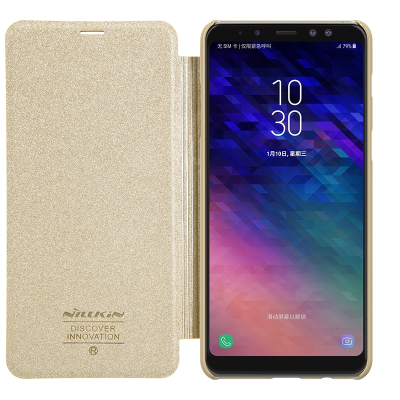 Nillkin เคส Samsung Galaxy A8 2018 แท้% เคสฝาพับ Nillkin Sparkle Leather #8