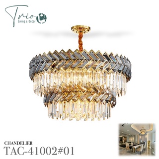 CHANDELIER LAMP  โคมไฟระย้า คริสตัล 2ชั้น 80cm. TAC-41002#01