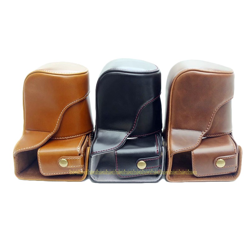 Luxury Leather Camera Case Bag For Canon EOS M200 With 1545mm Lens NiKL ip_1b9_bj6 ThaiPick