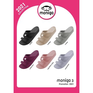 MONOBO รองเท้าแตะแบบสวม รองเท้าแตะผู้หญิง ส้นหนาเล็กน้อย น้ำหนักเบา รุ่น MONIGA -3