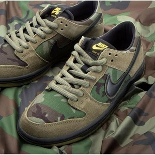 Nike SB DUNK LOW PRO "Cammo" MEDIUM OLIVE / BLACK-GUM LIGHT BROWN