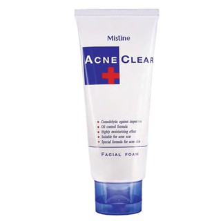 Mistine Acne Clear Facial Foam 85g.  โฟมล้างหน้า สูตรลดสิว ทำความสะอาดผิวหน้าได้อย่างหมดจด ดูแลผิว ให้สะอาดใส ไร้สิว