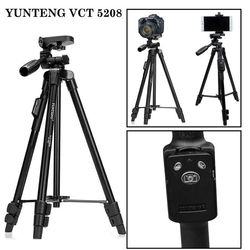 (ของแท้100%) YUNTENG ขาตั้งกล้อง พร้อมรีโมทบลูทูธ รุ่น VCT-5208 / YT-888 / VCT-6108