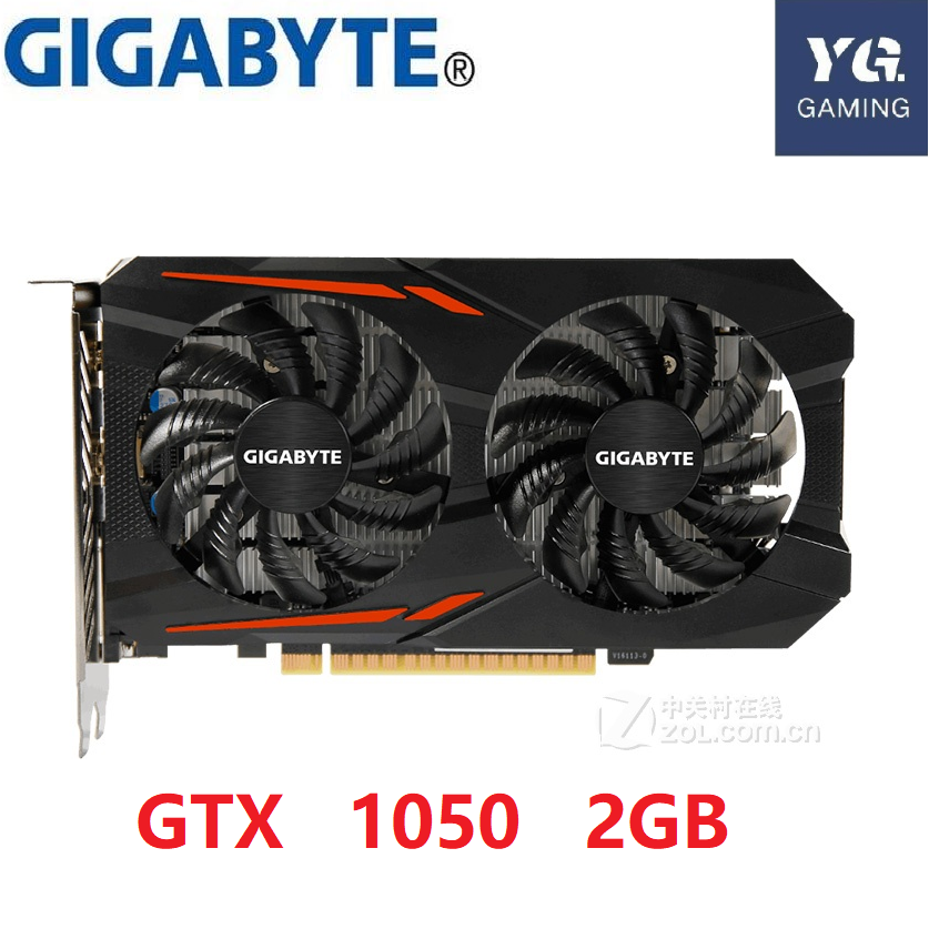GIGABYTE กราฟิกการ์ด GTX 1050 2G OCV1 2GB 128Bit GDDR5 GTX 1050 วิดีโอ Car.ds สําหรับ nVIDIA VGA การ