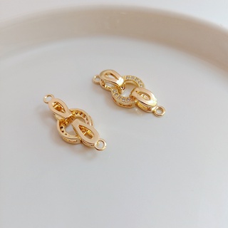 ตะขอบักเกิลเชื่อมต่อสร้อยคอ สร้อยข้อมือ ทอง 14K ประดับเพทาย ทรงกลม 10 มม. diy