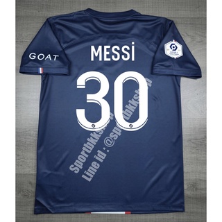 เสื้อฟุตบอล PSG Paris Saint Germain Home ปารีส แซงค์ ชาแม็งค์ เหย้า 2022/23 พร้อมเบอร์ชื่อ 30 MESSI และอาร์มแชมป์ลีควัน