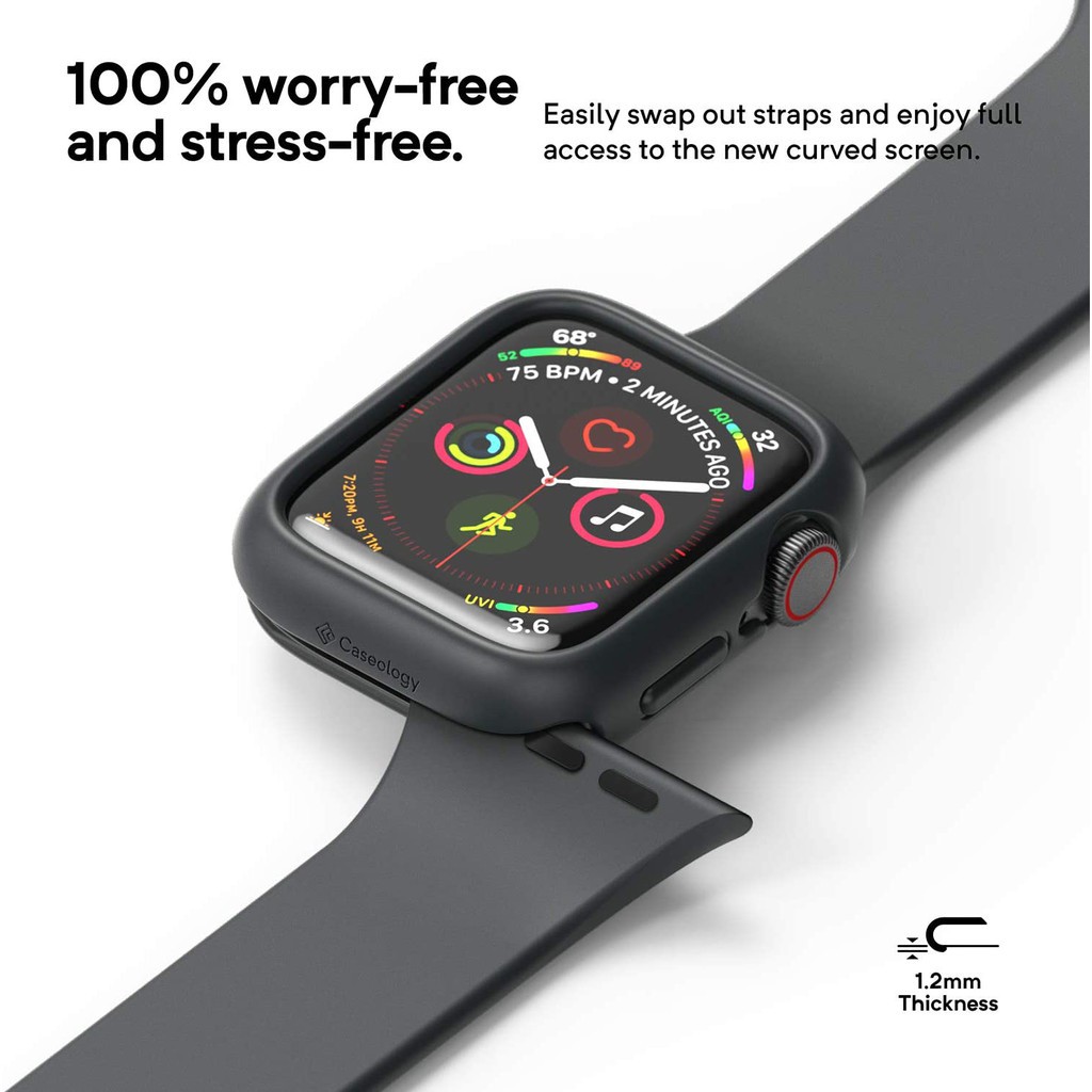 สายนาฬิกา พร้อม เคสนาฬิกา Apple Watch 40mm ซีรีย์ SE 6 5 4 - สาย เคส นาฬิกา Silicone Band with Bumper Case