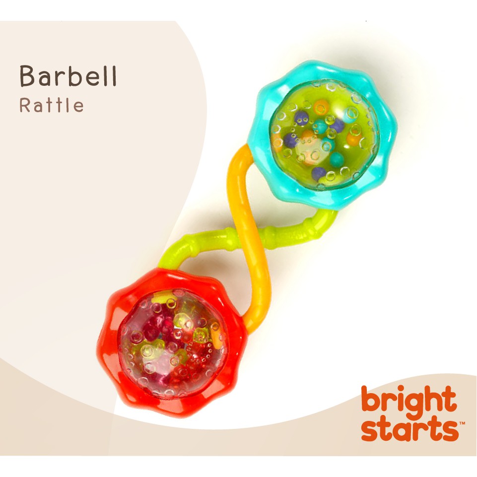ของเล่นเด็ก ของเล่นเขย่า Bright Starts Barbell Rattle เสริมสร้างพัฒนาการ