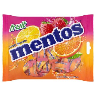 เมนทอส ลูกอมรสผลไม้ จำนวน 100เม็ด MENTOS FRUIT CANDY