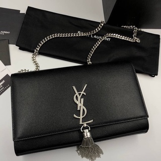 Saint Laurent Kate หนังคาเวียร์ อะไหล่เงิน