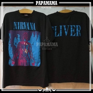 [ NIRVANA ] Sliver  ฟอกนุ่ม วินเทจ สวยมาก ผ้าร้อย เสื้อวง เนอร์วาน่า  vintage VTG sliver ป้ายGiant USA