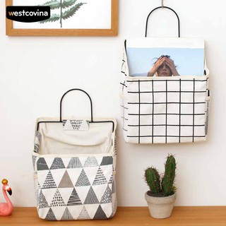 WEST 🍎Wall Hanging Storage Bag Book Magazine Phone Holder Organizer with Hook