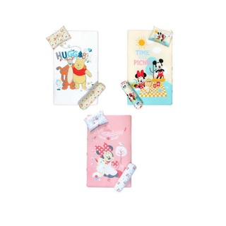 [3in1] Grace Kids X Disney เซตที่นอน ลาย Disney แท้ Size M ขนาด 24x40x2.5 นิ้ว ใยสังเคราะห์ถอดปลอกได้ ที่นอนเด็กแรกเกิด